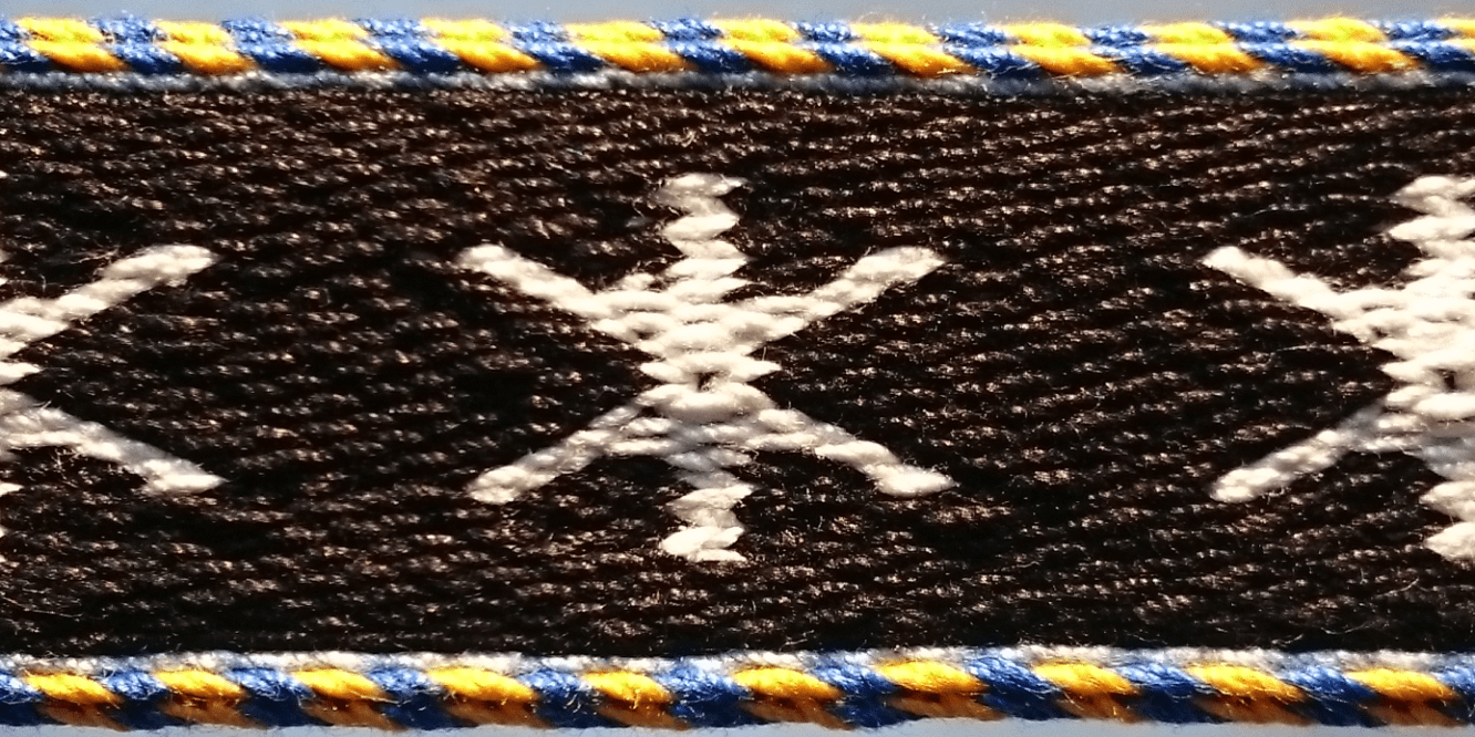 Tablet woven band, made using the Orion A pattern